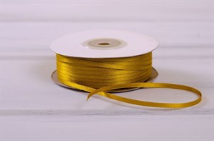 Лента атласная, 3 мм, золотая, 91 м У0530015-Б