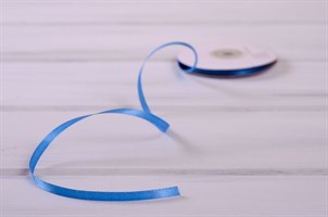 Лента атласная, 6 мм, темно-голубая, 1 м У0520005