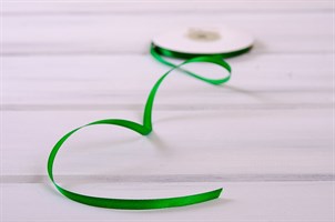 Лента атласная, 6 мм, зеленая, 1 м У0520007