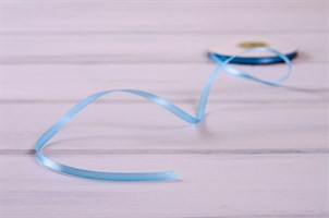 Лента атласная, 6 мм, голубая, 27 м У0520009-Б