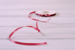 Лента атласная, 6 мм, пыльная роза, 27 м У0520020-Б
