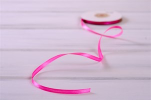 Лента атласная, 6 мм, насыщенно-розовая, 1 м У0520021
