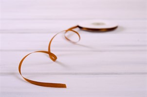 Лента атласная, 6 мм, светло-коричневая, 1 м У0520026