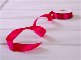 Лента атласная, 24 мм, фуксия, 27 м У0510010-Б