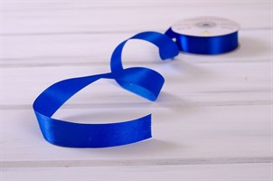 Лента атласная, 24 мм, синяя, 27 м У0510011-Б