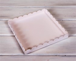 Коробка с прозрачной крышкой Ажурная, 26х26х3 см, белая У0103008