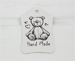 Бирка картонная, Мишка, 8х5 см, белая У1202001