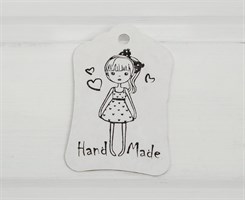 Бирка картонная, Кукла, 8х5 см, белая У1202005