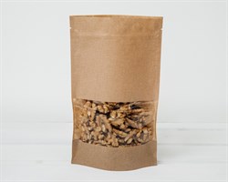 Пакет Дой-пак с zip-lock и окошком, 22,5х13,5х4 см, окно 7 см, коричневый У0703005