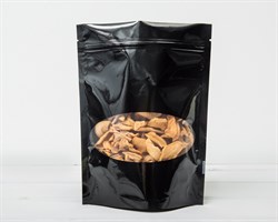 Пакет Дой-пак с zip-lock и овальным окошком, 21х16х4 см, черный У0703014