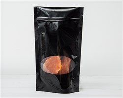 Пакет Дой-пак с zip-lock и овальным окошком, 22,5х13,5х4 см, черный У0703012