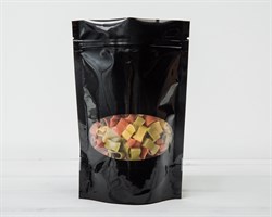 Пакет Дой-пак с zip-lock и овальным окошком, 20х13,5х4 см, черный У0703010