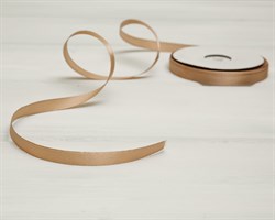 Лента атласная, 10 мм, светло-кофейная, 1 м У0505004