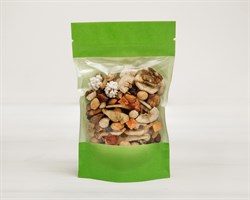 Пакет Дой-пак с zip-lock и окошком бумажный, 18,5х12х3,5 см, окно 10,5 см , зеленый У0703019