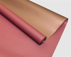 Пленка матовая, 59см х 10м, карамельно-розовая/розовое-золото, двусторонняя, 1 рулон У0203071