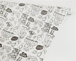 Бумага упаковочная, 50гр/м2, белые мишки, 72см х 10м, 1 рулон У0203097