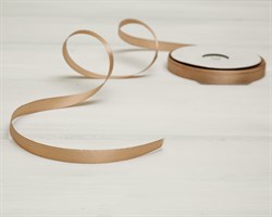 Лента атласная, 10 мм, светло-кофейная, 45 м У0505004-Б