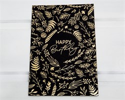 Открытка «Happy Birthday», чёрная, 10х15 см, 1 шт. У1206038