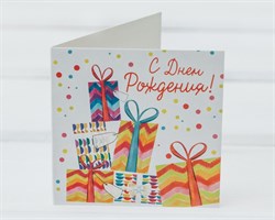 Открытка «С Днём рождения», 7х7 см, 1 шт. У1206020