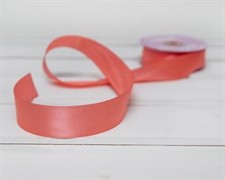 Лента атласная, 24 мм, коралловая, 1 м У0510045