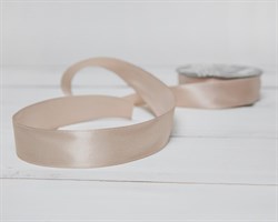 Лента атласная, 24 мм, пепельно-бежевая, 1 м У0510048