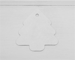 Бирка картонная, ёлка, 8х7,5 см, белая У1202016