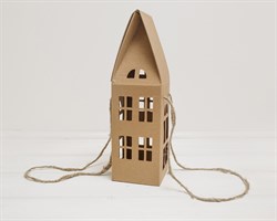 Коробка декоративная Домик с ручками и окошками, 11х11х37 см У0109014