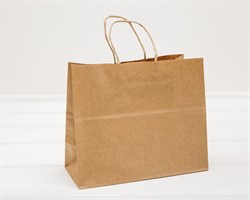 Пакет бумажный, 18,5х22х10 см, с кручеными ручками, коричневый У0703021