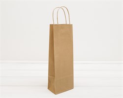 Пакет бумажный, 33х12х8 см, с кручеными ручками, коричневый У0703018