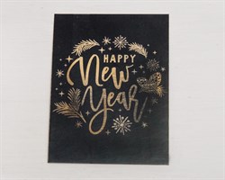 Открытка «Happy New Year», чёрная, 8х6 см, 1 шт. У1206065