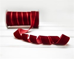 Лента бархатная, 24 мм, темно-вишневая, 1 м У0512003