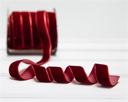 Лента бархатная, 20 мм, темно-вишневая, 1 м У0513003