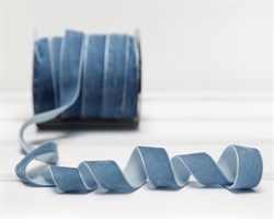 Лента бархатная, 20 мм, голубая, 1 м У0513006