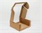 Коробка из плотного картона, 24х24х11 см, с круговым окном, крафт У0102101 - фото 10982